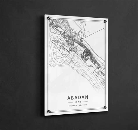 Abadan Iran Street Map Print Acrylic Glass Abadan City Map Print Canvas Abadan Road Map Print ...