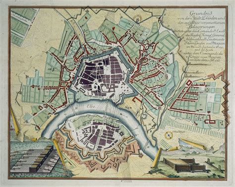 Dresden Map in 1760 : germany