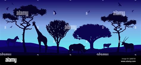 Modern art with silhouettes of african animals Stock Vector Image & Art - Alamy