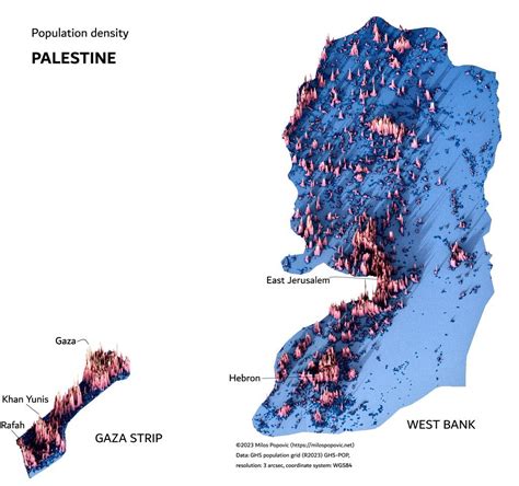 Population density of State of Palestine🇵🇸 (Gaza Strip and West ...