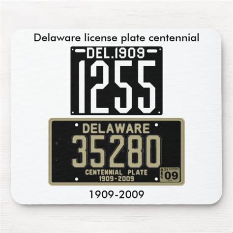 Delaware license plate centennial mouse pad | Zazzle