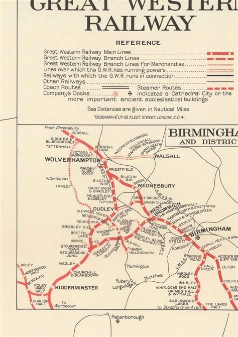 Old Map of Great Western Railway, 1950 - Pre-Beeching Cuts GWR - Main ...