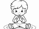 Lovely Prayer Coloring Image  Page sketch template