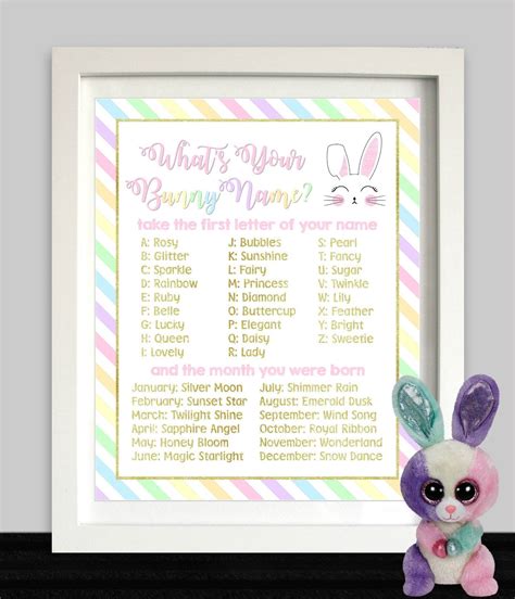 What's Your Bunny Name | Bunny Party Sign | Bunny Name | Bunny Birthday ...