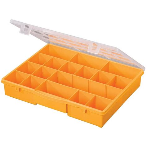 Stack-On SB-18 17 Compartment Parts Storage Organizer Box with Removable Dividers, Yellow ...