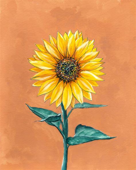 Sunflower Painting by Chitra Gopalakrishnan | Saatchi Art