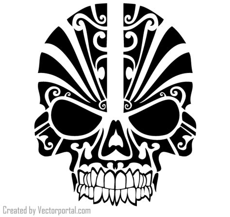 Vector Tribal Skull Tattoo Design | Download Free Vector Art | Free-Vectors