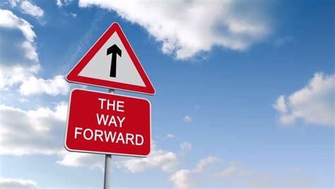 Digital Animation Of The Way Forward Sign Against Blue Sky Stock Footage Video 8426281 ...