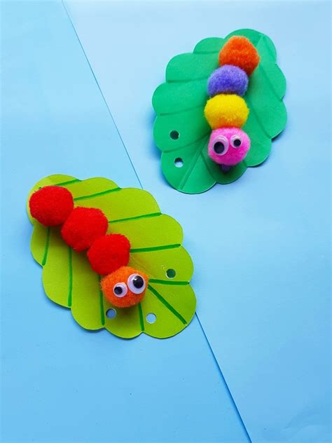 Pom pom caterpillar craft – Artofit