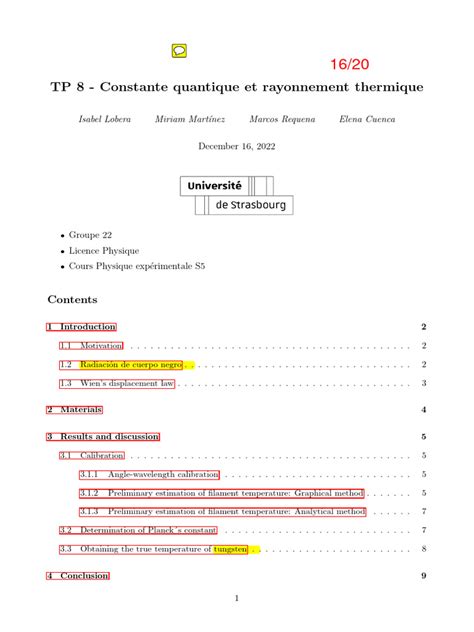 Phy - 8 - Constante - Quantike - Et - Rayonnement - Thermique - Corrige | PDF | Physical ...