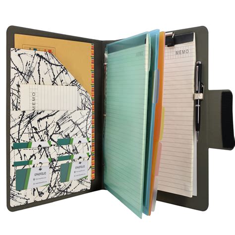 Padfolio Ring Binder with Color File Folders, 3-Ring Binder Portfolio – epadfolios