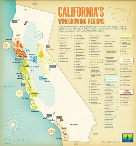 California's Wine Growing Regions | Infographics | Italian Wine - Map Of California Wine ...