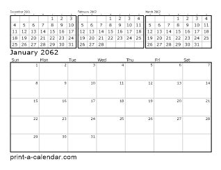 Download 2062 Printable Calendars