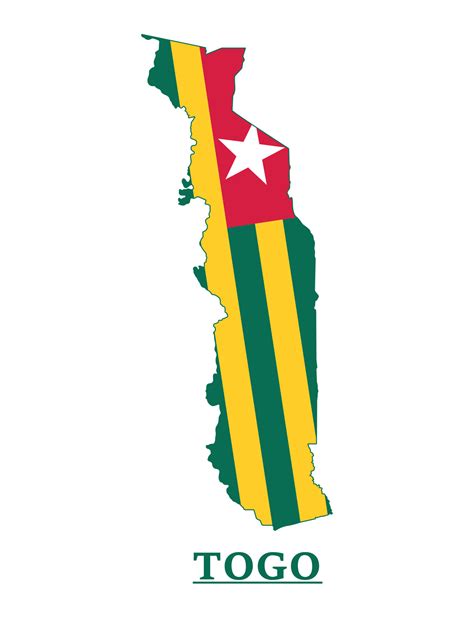 Togo National Flag Map Design, Illustration Of Togo Country Flag Inside ...