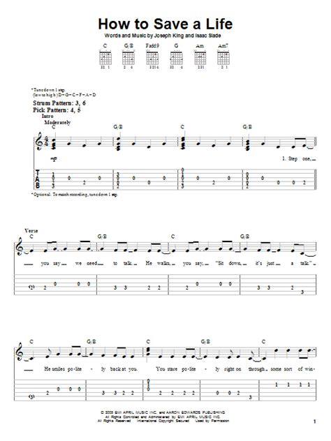 How To Save A Life by The Fray - Easy Guitar Tab - Guitar Instructor