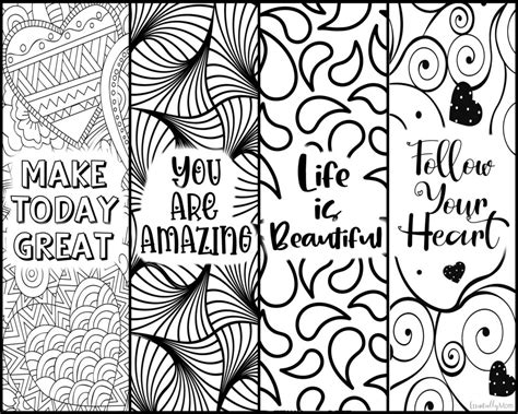 free coloring pages for adults bookmarks coloring home - bookmarks ...