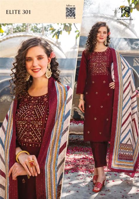 ELITE VOL 03 BY 18ATTITUDE Top Bottom Dupatta CHANDERI COLLECTIONS - Reewaz International ...