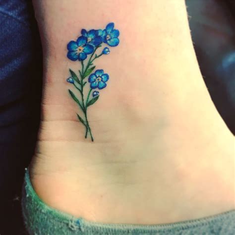 Cute forget me not ankle tattoo | Ankle tattoo, Tattoos, Small flower ...