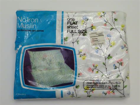 Vintage JC Penney Floral Full sized flat sheet -New in package