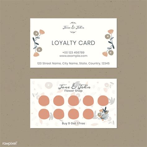 Floral loyalty card design vector | premium image by rawpixel.com / Katie Moir | Loyalty card ...