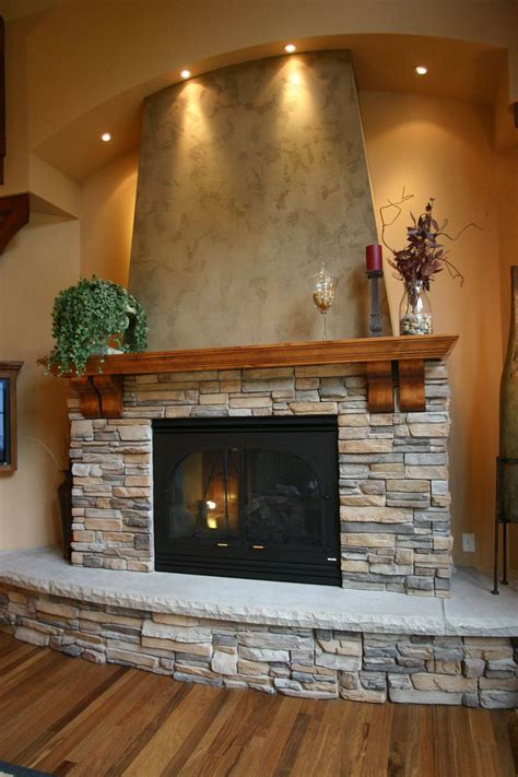 Stack Stone Fireplace Top Stacked - Cute Homes | #106775