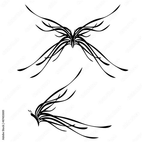 Abstract butterfly tattoo, vector Stock Vector | Adobe Stock