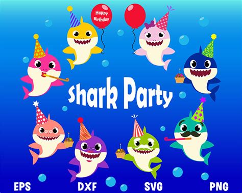 Baby shark svg family shark birthday shirt baby shark party | Etsy