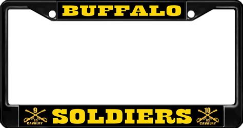 U.S. Cavalry Buffalo Soldiers Black License Plate Frame - Walmart.com