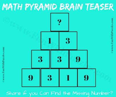 Math Pyramid Brain Teaser - Askworksheet