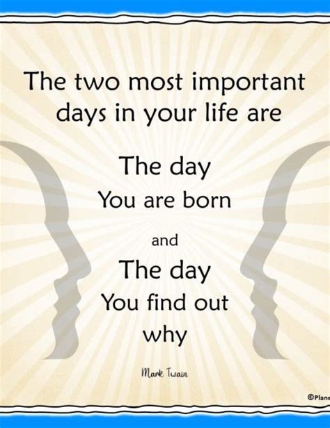 Life Quotes - The Two Most Important Days of Your Life | Planerium