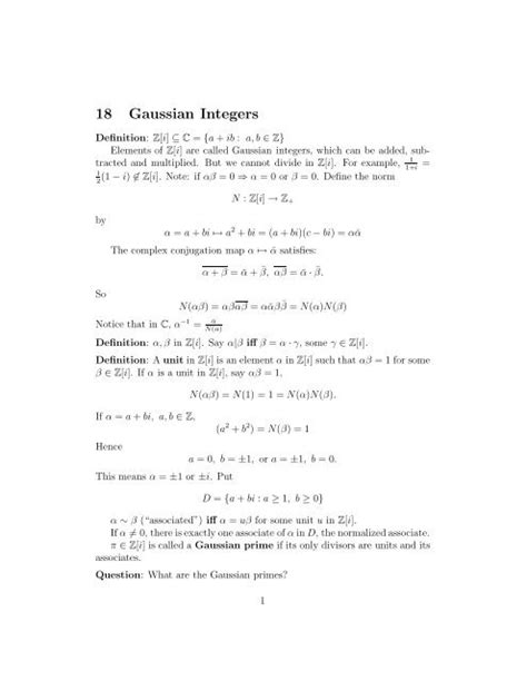 18 Gaussian Integers