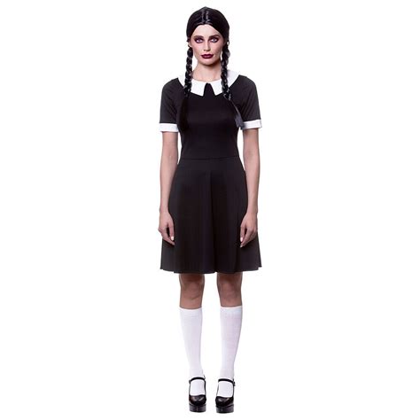 Costume de fantaisie femme écolière mercredi Addams Halloween | eBay