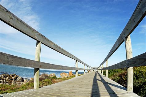 Wooden Footbridge By Ocean Photograph by Sami Sarkis - Fine Art America