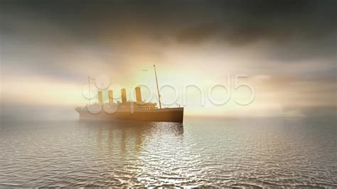 Ocean liner Titanic on calm sunset seas Stock Footage,#Titanic#calm#Ocean#liner | Sunset sea ...