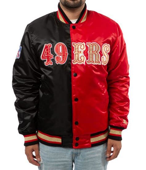 Bomber San Francisco 49ers Red and Black Jacket - Jackets Masters