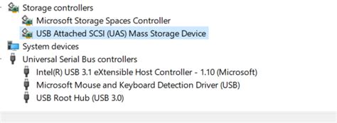 USB Attached SCSI (UAS) Mass Storage Device - Microsoft Community