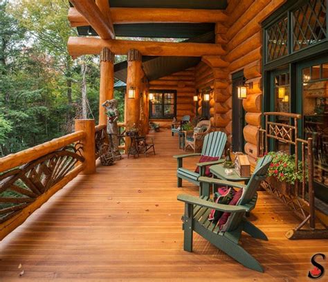 Log home porch by Sitka Log Homes | Rustic house, Log cabin homes, Log ...