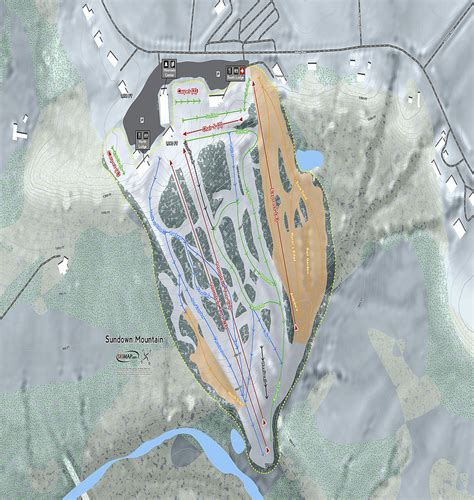 Sundown Mountain Ski Resort Map Digital Art by Powder Addicts - Fine ...