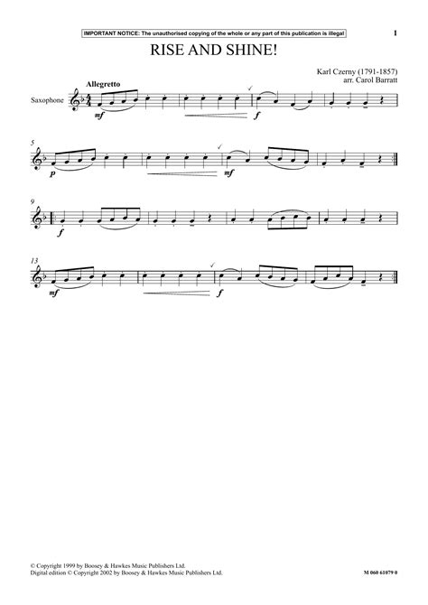 Carol Barratt "Rise And Shine!" Sheet Music & Chords | Download 2-Page ...