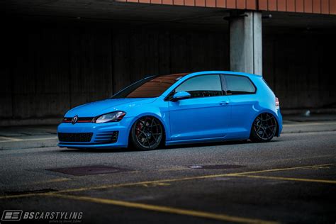 Blue VW Golf GTi With Air Suspension and Rotiform Wheels — CARiD.com Gallery