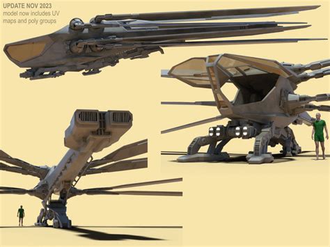 Denis Villeneuve 2020 2021 DUNE ornithopter - 3D Model - ShareCG