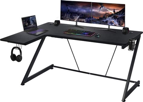 Black Corner Gaming Desk