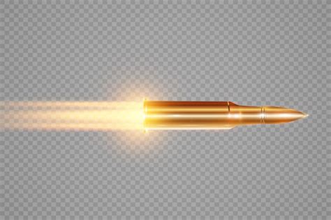 Premium Vector | Flying bullet in motion, realistic shot.