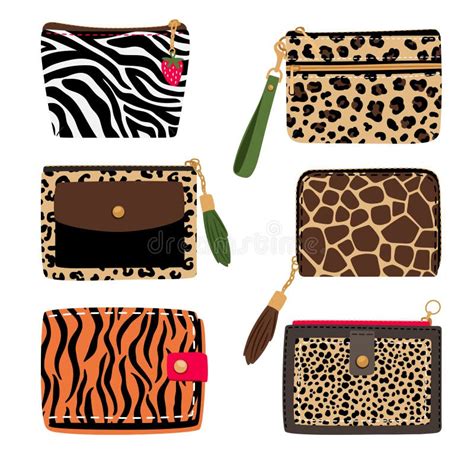 Cute Animal Print Wallets of Elegance Female Pocket Stock Vector - Illustration of tiger ...