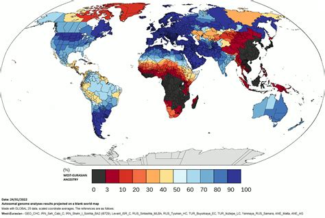 'West-Eurasian' genetic ancestry map (population genomics) : r/MapPorn