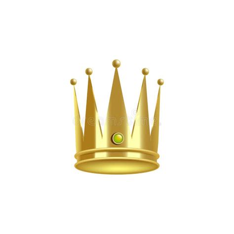 Shiny and Spiky Gold King Crown Isolated on White Background. Stock ...