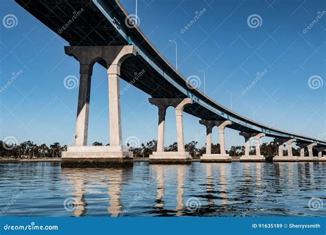 Line of Concrete/Steel Girders Supporting the Coronado Bridge Stock Image - Image of california ...