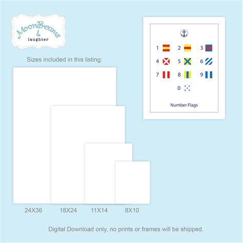 Nautical Flag Numbers Nursery Printable, Nautical Flags, Nautical Nursery Print, Nautical Decor ...