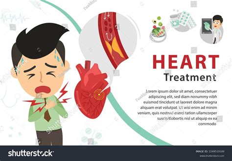 Heart Treatment Cardiovascular Problem Man Heart Stock Vector (Royalty ...