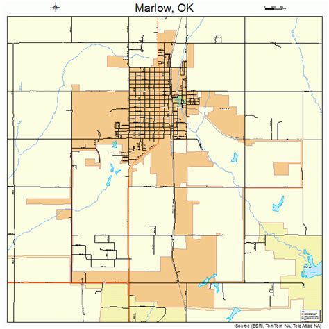 Marlow Oklahoma Street Map 4046600